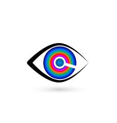 Eye with swirly iris vector icon