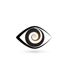 Eye with swirly iris vector icon