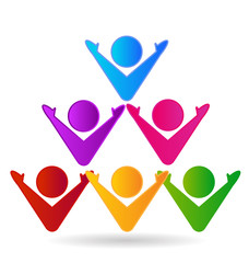 Team of people in a pyramid icon vector