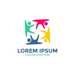 kindergarten logo. simple shape and color. negative space. vector editable