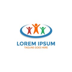 kindergarten logo. simple shape and color. negative space. vector editable