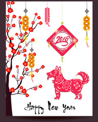 Happy  Chinese New Year  2018 year of the dog.  Lunar new year