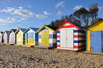 Fototapeta na wymiar Brighton Beach bathing boxes