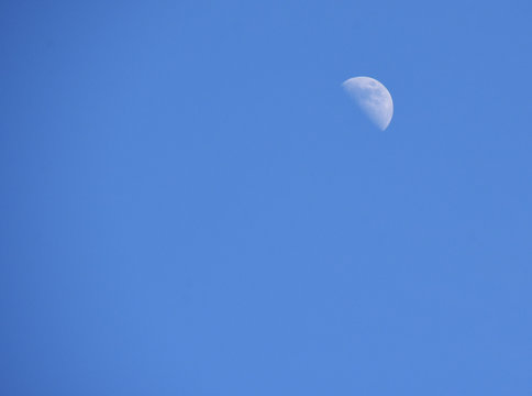 Half Moon During Daytime