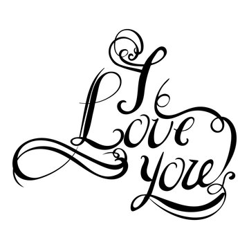 I LOVE YOU hand lettering
