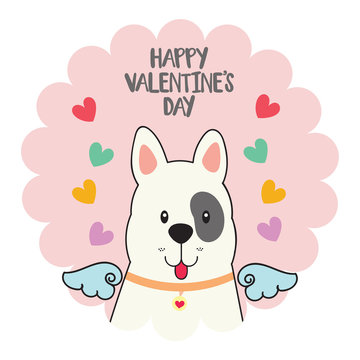 Happy valentines with cute dog