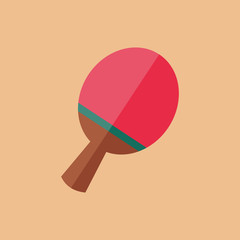 Simple Flat Style Ping Pong Racket Bat Sport Vector Illustration Graphic