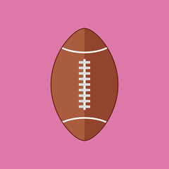 Simple Flat Style Football Rugby Ball Sport Vector Illustration Graphic
