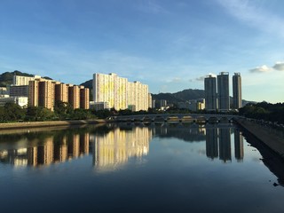 Fototapeta na wymiar Shatin Shing Mun River in Hong Kong