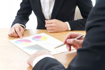 company workers meeting image