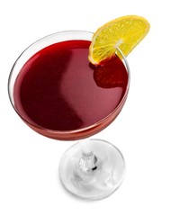 Cocktail with Lemon Slice Isolated