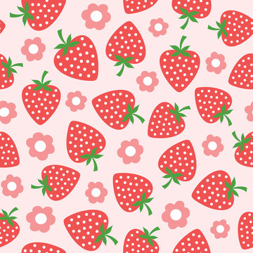 seamless strawberry illustration © kidstudio852