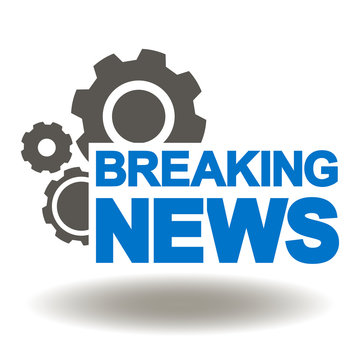 Breaking News Gears Mechnism Icon Vector. Create News Process Illustration.