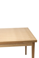 solid wood table isolated on the white background.