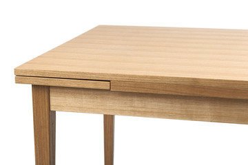 solid wood table isolated on the white background.