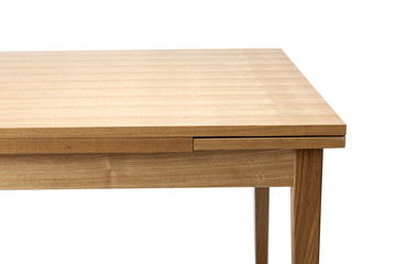 solid wood table isolated on the white background.