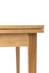 solid wood table isolated on the white background.