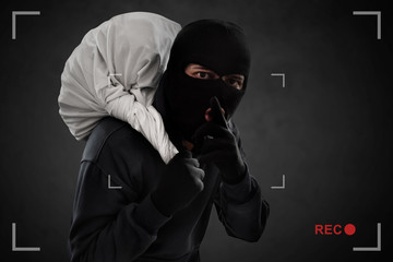 Masked thief caught on security cameras
