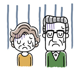 シニア夫婦：落ち込む、体調不良、病気