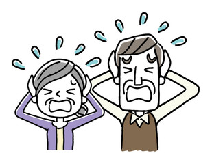 シニア夫婦：パニック、慌てる