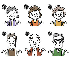 シニア男性とシニア女性：困る、がっかり、残念