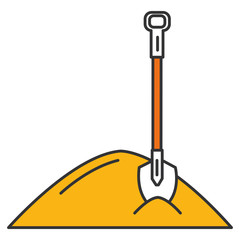 sand with shovel icon vector illustration design