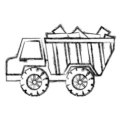 truck dump with bricks vector illustration design