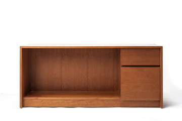 wood table isolated on the white background