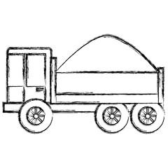 Naklejka premium truck dump with concrete vector illustration design