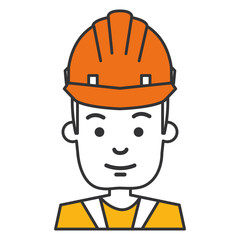 Obraz na płótnie Canvas construction worker with helmet vector illustration design