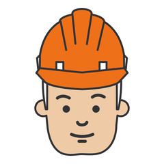 Obraz premium construction worker with helmet vector illustration design