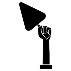 hand with spatule isolated icon vector illustration design