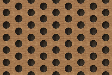Plain wooden surface with cylindrical holes