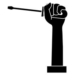 hand with screwdriver isolated icon vector illustration design