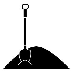 sand with shovel icon vector illustration design