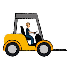 forklift vehicle isolated icon vector illustration design