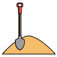 sand with shovel icon vector illustration design