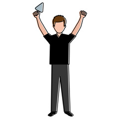 construction worker with spatula avatar vector illustration design