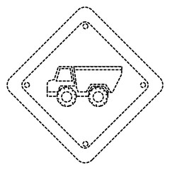 traffic signal with dump truck vector illustration design