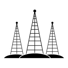 communications antennas isolated icon vector illustration graphic design