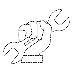 hand with wrench isolated icon vector illustration design