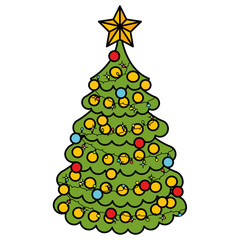 christmas tree isolated icon vector illustration design