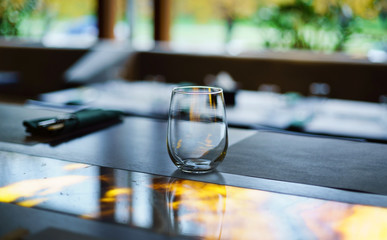 empty glass on the table