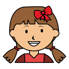 Obraz premium cute little girl avatar character vector illustration design
