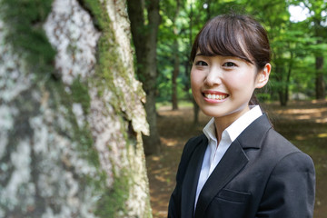Smiling job-hunting student in suit 