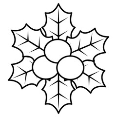 christmas leafs decorative frame vector illustration design