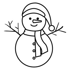 christmas snowman kawaii character vector illustration design