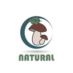 Abstract logo for business company. Mushroom. Color Vector icon