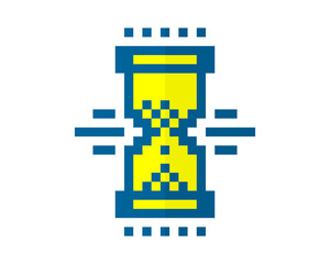 hourglass clock vintage pixel image vector icon