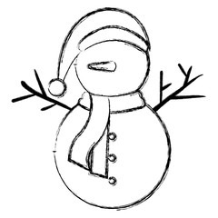 christmas snowman kawaii character vector illustration design